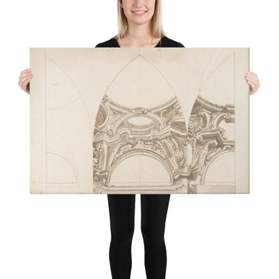 Three Designs for the Ornamentation of Vaults - Anonymous, Italian, Piedmontese, 18th century - 1700–1780 - Canvas Museum quality 7744867