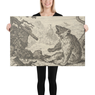 The Bear Calls Renard to Appear Before the Council of the Animals from Hendrick van Alcmar's Renard The Fox - Allart van Everdingen - 1650–75 - Canvas Museum quality 7741361