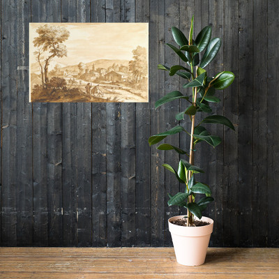 Landscape with a Town by a River - Anton Maria Zanetti the Elder - 1680–1767 - Photo Paper Poster Museum quality 7746260