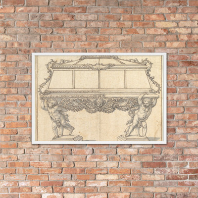 Design for a Sarcophagus Supported by Putti for the Church of S. Maria Maddalena de' Pazzi, Florence. - Giovanni Battista Foggini - 1652–1725 - Matte Paper Framed Poster Museum quality 7742715