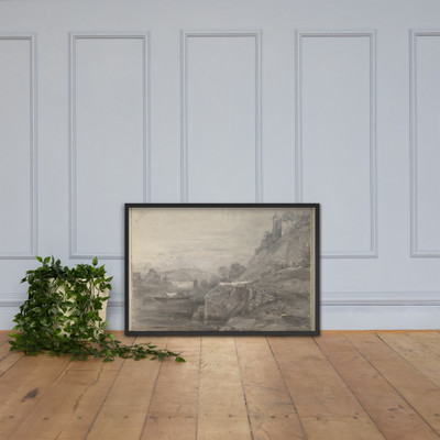 River Landscape - Anonymous, Italian, 19th century - 1800–1900 - Matte Paper Framed Poster Museum quality 7738609