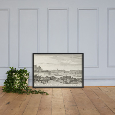Autre Vue Particulière de Paris depuis Nôtre Dame, Jusques au Pont de la Tournelle - Jacques Rigaud - 1729 - Photo Paper Framed Poster Museum quality 7723999