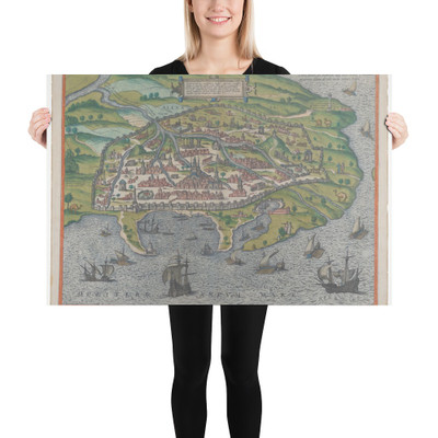 Map of Alexandria - Georg Braun - 1575 - Paper Poster Museum quality 7741138
