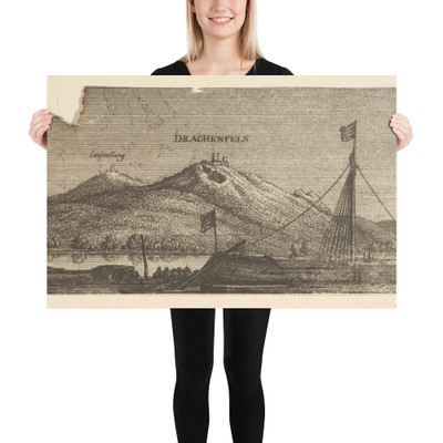 Drachenfels and Lowenburg - Wenceslaus Hollar - 1652–77 - Photo Paper Poster Museum quality 7740083