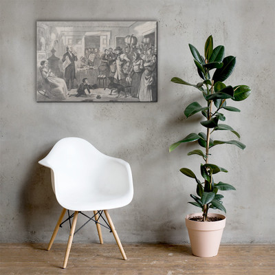 Our Minister's Donation Party (Harper's Bazar, Vol. I) - Winslow Homer - December 19, 1868 - Canvas Museum quality 7705073