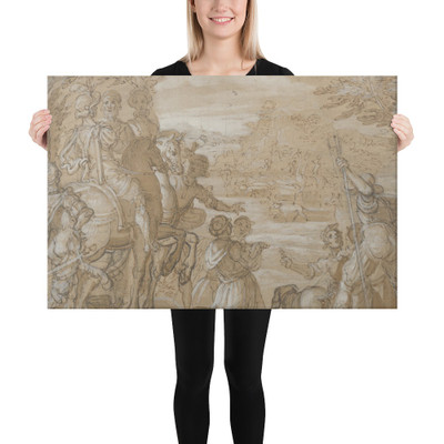 A Hunting Party - Jan van der Straet, called Stradanus - ca. 1555–65 - Canvas Museum quality 7739555