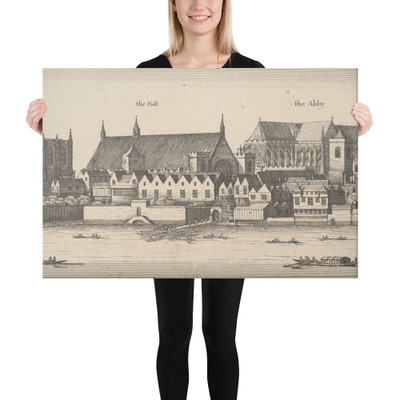 Ciuitatis Westmonasteriensis pars (Westminster from the River) - Wenceslaus Hollar - 1647 - Canvas Museum quality 7740201