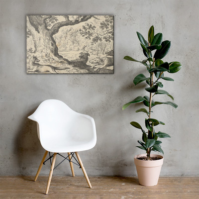 Following Renard's False Story, His Father Is Chased by Hunting Dogs from Hendrick van Alcmar's Renard The Fox - Allart van Everdingen - 1650–75 - Canvas Museum quality 7747526