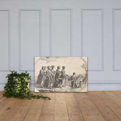 The daughters of Aglaura (Mercury and Herse) - Wenceslaus Hollar - ca. 1646 - Canvas Museum quality 7741127