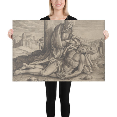 Pieta - Hieronymus (Jerome) Wierix - Canvas Museum quality 7742000