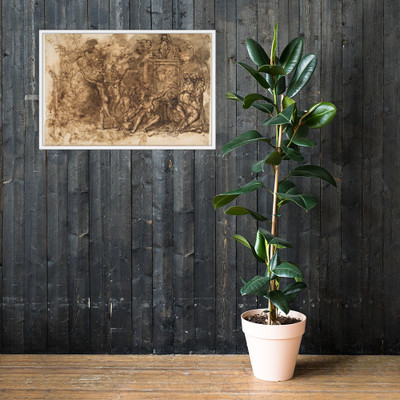 Witches' Sabbath (recto); Figures Gathered around a tree (verso) - Salvator Rosa - 1615–73 - Matte Paper Framed Poster Museum quality 7744899