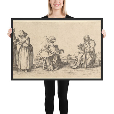 Six Men and Women Beggars - Wenceslaus Hollar - 1630 - Matte Paper Framed Poster Museum quality 7739962