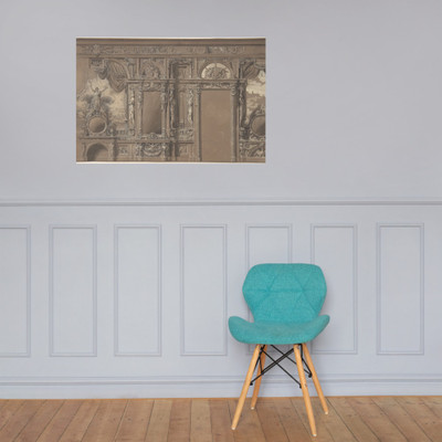 Design for a Heavily-Decorated Wall Elevation - Anonymous, Italian, 19th century - 1800–1900 - Photo Paper Poster Museum quality 7739377