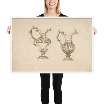 Two Vases - Anonymous, Italian, 18th century - 18th century - Photo Paper Framed Poster Museum quality 7742303