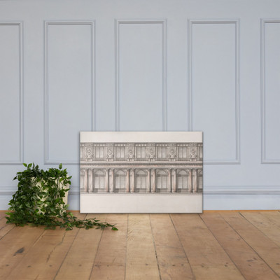 Longitudinal Section of Great Throne Room (Saint George's Hall), Winter Palace, Saint Petersburg - Giacomo Quarenghi - ca. 1776 - Canvas Museum quality 7739719