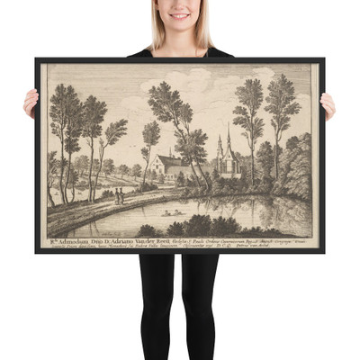 Rothendael Abbey - Wenceslaus Hollar - 1648 - Matte Paper Framed Poster Museum quality 7740151