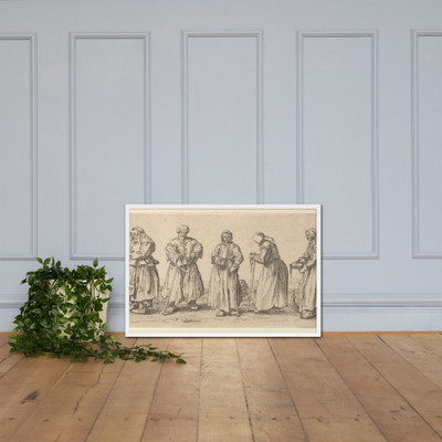 Men and women beggars - Wenceslaus Hollar - 1630 - Photo Paper Framed Poster Museum quality 7740009