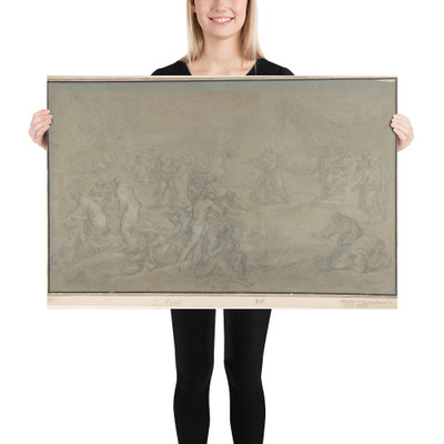 The Contest of Elijah and the Prophets of Baal on Mount Carmel (I Kings 18: 20-46) - Stefano Pozzi - 1699–1768 - Photo Paper Poster Museum quality 7745190