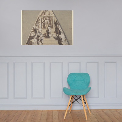 Presentation of the Virgin in the Temple (below), Abraham about to Sacrifice Isaac (above) - Perino del Vaga (Pietro Buonaccorsi) - 1520 - Photo Paper Poster Museum quality 7745404