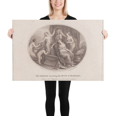 The Graces Crowning the Bust of Raphael - Francesco Bartolozzi - July 28, 1788 - Photo Paper Poster Museum quality 7739108