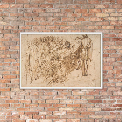 Saint John the Baptist Baptizing the Multitude - Pellegrino Tibaldi - 1554–56 - Matte Paper Framed Poster Museum quality 7743515