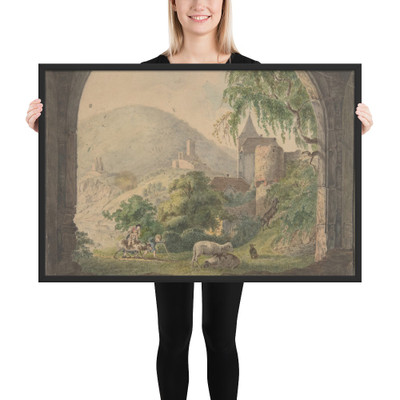 The Four Castles of Neckarsteinach - Carl Philipp Fohr - 1800–1818 - Photo Paper Framed Poster Museum quality 7740253