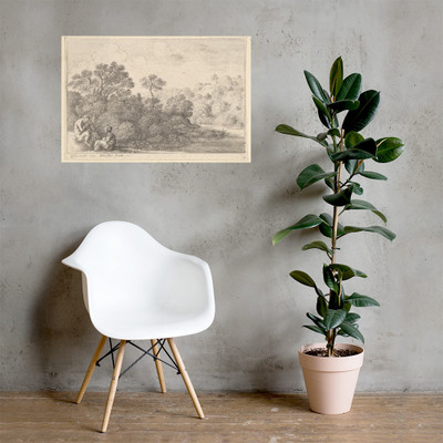 Satyr and two nymphs - Wenceslaus Hollar - 1646 - Photo Paper Poster Museum quality 7741023