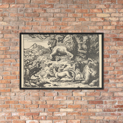 The Dread of Renard's Enemies from Hendrick van Alcmar's Renard The Fox - Allart van Everdingen - 1650–75 - Photo Paper Framed Poster Museum quality 7747686