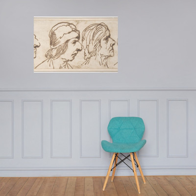 Four Caricatured Heads - Pier Francesco Mola - 1612–66 - Photo Paper Poster Museum quality 7744706