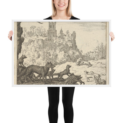 Renard Leaves with the badger from Hendrick van Alcmar's Renard The Fox - Allart van Everdingen - 1650–75 - Matte Paper Framed Poster Museum quality 7725038