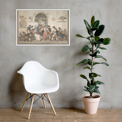 Interior of a Roman Inn, 1817. - Bartolomeo Pinelli - 1817 - Photo Paper Framed Poster Museum quality 7739785