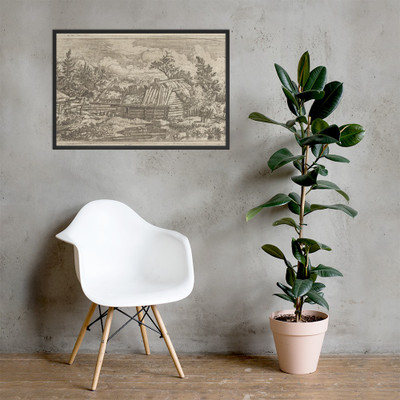 The Two Beams Floating in the Water - Allart van Everdingen - Matte Paper Framed Poster Museum quality 7739260