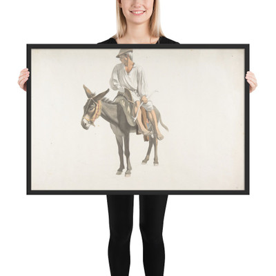 Peasant on a Donkey - Giovanni Battista ("Titta") Lusieri - ca. 1783–87 - Photo Paper Framed Poster Museum quality 7744872