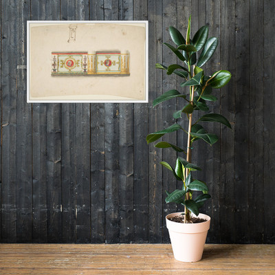 Design for a Decorative Wall Panel with Profile Portraits, and a Study for a Column - Anonymous, French, 19th century - 19th century - Photo Paper Framed Poster Museum quality 7740521