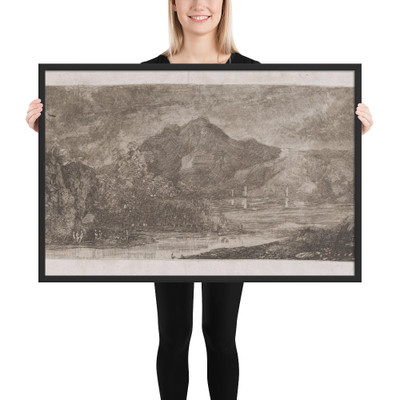 La Lac aux Montagnes (The Lake in the Mountains) - Rodolphe Bresdin - 19th century - Matte Paper Framed Poster Museum quality 7747792