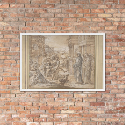 Christ Healing a Possessed Man - Aureliano Milani - 1675–1749 - Matte Paper Framed Poster Museum quality 7744713