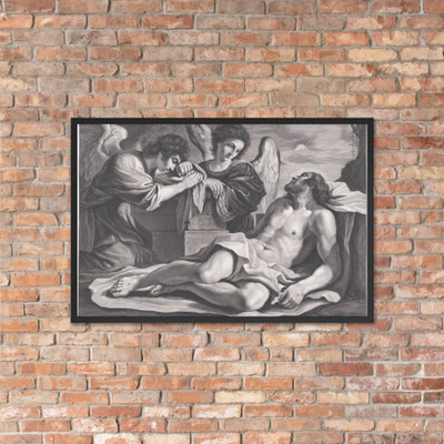 Angels Mourning over the Dead Christ - Nicolas Pitau - ca. 1690–1720 - Matte Paper Framed Poster Museum quality 7740517