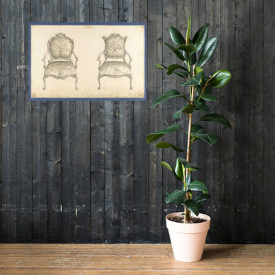 French Chairs, in Chippendale Drawings, Vol. I - Thomas Chippendale - 1759 - Photo Paper Poster Museum quality 7748040