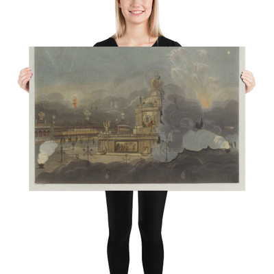 Peace of 1814 and Centennial of the House of Brunswick: A View of the Temple of Concord in Green Park, London, August 1, 1814 - Frederick Calvert - ca. 1814 - Photo Paper Poster Museum quality 7743343