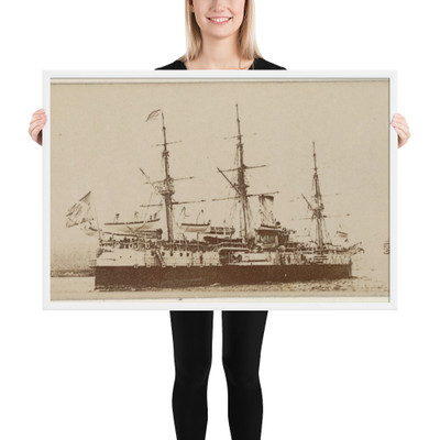 Aquidaban, Brazil, from the Famous Ships series (N50) for Virginia Brights Cigarettes - Allen & Ginter - 1895 - Photo Paper Framed Poster Museum quality 7724339