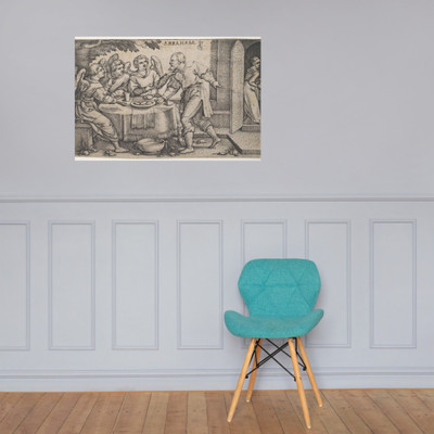 The Three Angels Visiting Abraham, from The Story of Abraham - Georg Pencz - Paper Poster Museum quality 7743909