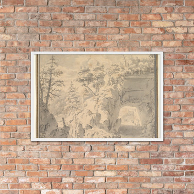 A Mountainous Landscape with Travellers on a Road - Jan van Aken - ca. 1650–55 - Photo Paper Framed Poster Museum quality 7744967