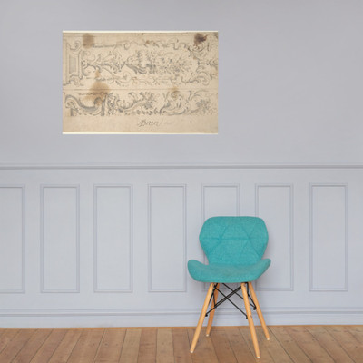 Two Designs for Floral Panels of Ornament - Anonymous, Italian, Piedmontese, 18th century - 1680–1780 - Photo Paper Poster Museum quality 7745619