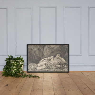 St. Mary Magdalen Reclining in a Grotto - Claude Mellan - Matte Paper Framed Poster Museum quality 7746674
