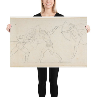 Illustration for "Seven Chiefs Against Thebes" (recto); Studies of Figures (verso) - John Flaxman - ca. 1794 - Paper Poster Museum quality 7743431