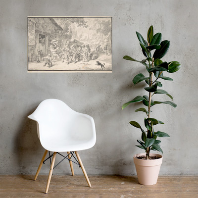 An Itinerant Peddler in a Village - Cornelis Dusart - 1693 - Paper Poster Museum quality 7742238