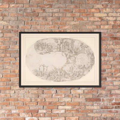 Design for a Silver Vessel with Scenes from the Passion of Christ - Paulus Willemsz. van Vianen - ca. 1600 - Photo Paper Framed Poster Museum quality 7744348