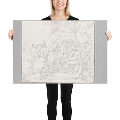 A Group of Roman Bandits with Their Families and Companions after a Robbery - Dietrich Wilhelm Lindau - 1824 - Photo Paper Poster Museum quality 7746969