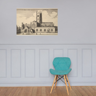 S. Marie Overs in Southwarke (St. Mary Overy, now Southwark Cathedral) - Wenceslaus Hollar - 1647 - Paper Poster Museum quality 7740144