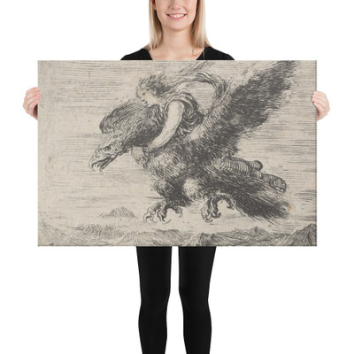 Jupiter and Ganymede, from 'Game of Mythology' (Jeu de la Mythologie) - Stefano della Bella - 1644 - Canvas Museum quality 7705139